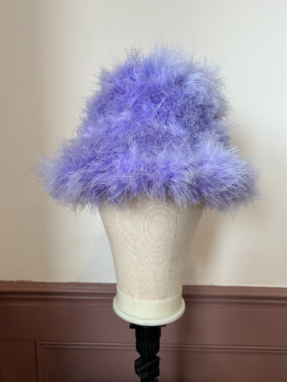 The 'Violet' Lilac Fluffy Marabou Feather Hat
